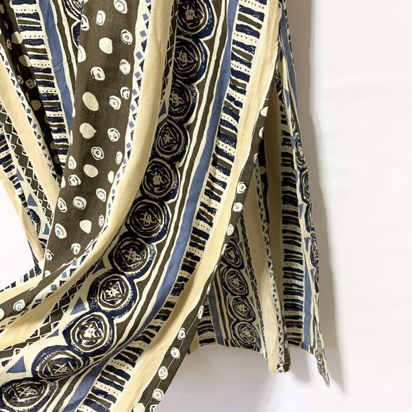 MIC Fashion Midi Dress V-Neck Button Front Brown Blue Sleeveless Boho 90s Y2K 22 - Picture 4 of 11